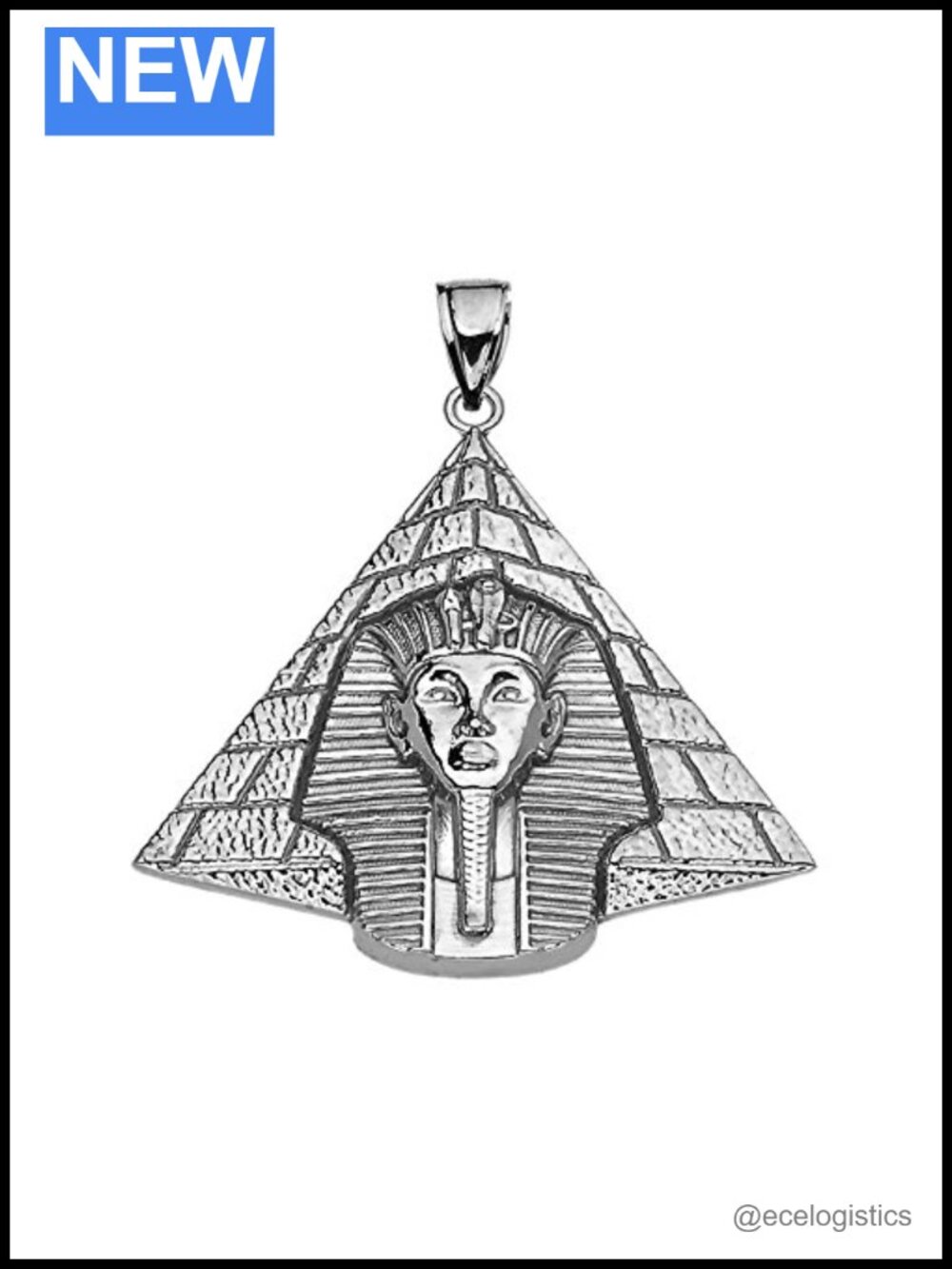 Sterling Silver King Tut Pyramid Pendant